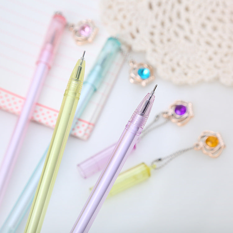 Wholesale Plastic Jewel Crown Pendant Ballpoint Pen